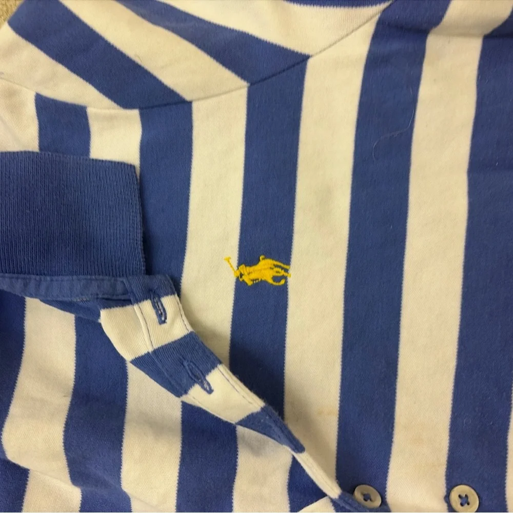 Ralph Lauren preppy Blue and White Striped Polo Dress - Picture 2 of 4